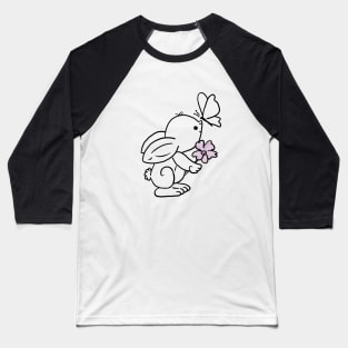 Hase mit Schmetterling Baseball T-Shirt